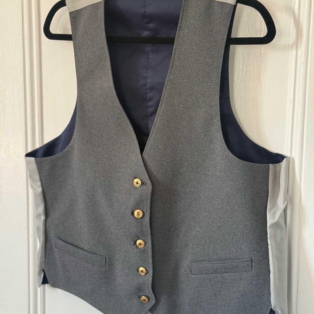 Gray Vest with Gold Buttons